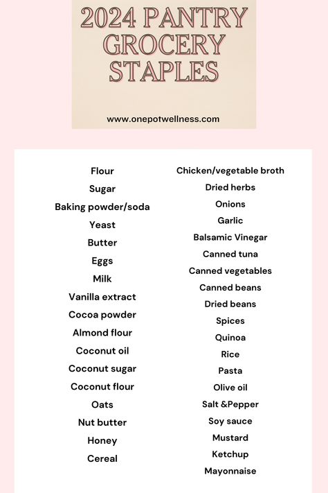 Having a stocked pantry is essential for anyone looking to save money and eat well. One of the ways you can that can create budget-friendly homemade meals in 2024 without breaking the bank is by having pantry staples available. As a dietitian, here are my 39 of my favorite budget pantry staples that I use throughout the week to create cheap and healthy meals. Pantry Grocery List, Grocery Staples List, Cheap And Healthy Meals, Pantry Staples List, Saving Budget, Expiration Dates On Food, Grocery Staples, Paleo Diet Meal Plan, Pantry List