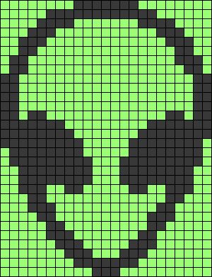 Graph Pixel Art, Pentagram Pixel Art, Alien Alpha Pattern, Trippy Pixel Art, Alien Pixel Art, Alpha Crochet Patterns, Adventure Time Crochet, Crochet Alien, Pixel Grid