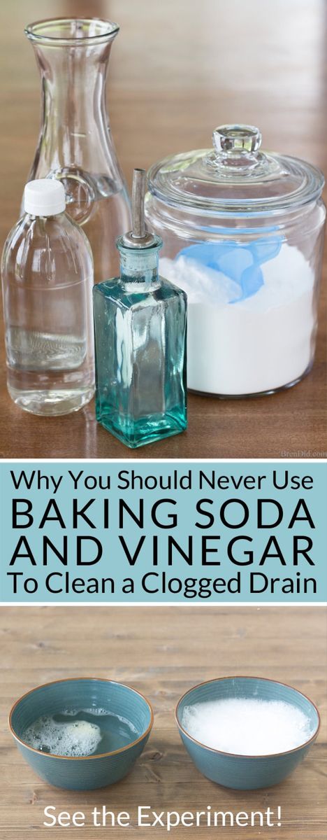 Want to naturally unclog a sink or clean a slow moving drain? Learn why you should never use baking soda and vinegar to clean your drains and see the experiment! Cleaning Drains, Clean Clogged Drain, Homemade Drain Cleaner, Baking Soda And Vinegar, Unclog Drain, Baking Soda Vinegar, Glass Cooktop, Deep Cleaning Tips, Clogged Drain