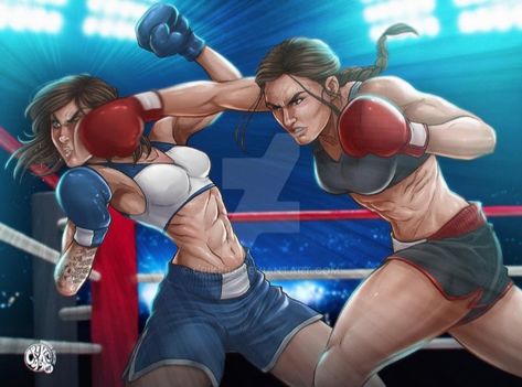 Catfight Wrestling, Boxing Art, Martial Arts Anime, Female Boxing, Fitness Boxing, Female Boxers, Women Wrestling, Martial Arts Girl, Boxing Girl