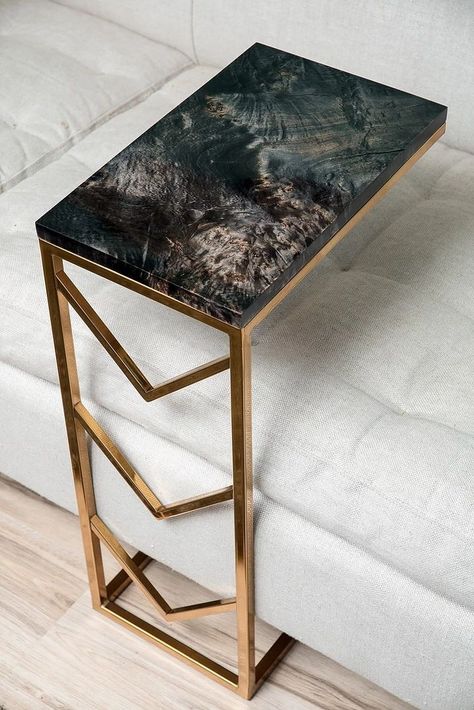 Metal Furniture Design Ideas, Metal Furniture Ideas, Centre Table Design, Furniture Design Ideas, River Tables, Marble Furniture, Side Table Decor, Table Decor Living Room, Metal Furniture Design