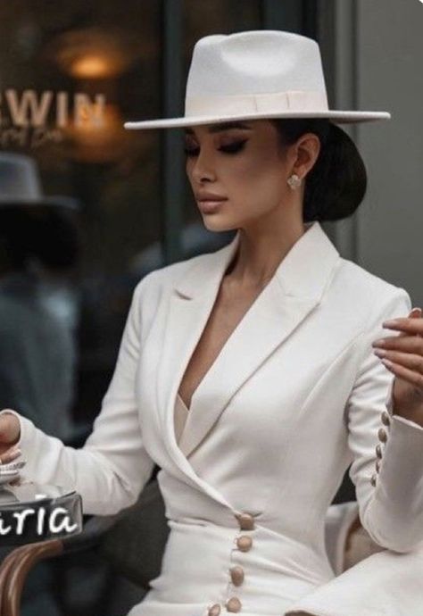 Ladies Hats Classy, Elegant Hats Classy, Hats Classy, Fedora Outfit, Boss Lady Outfit, Stylish Womens Hats, Hippie Chic Fashion, Women Fedora, Ladies Hats