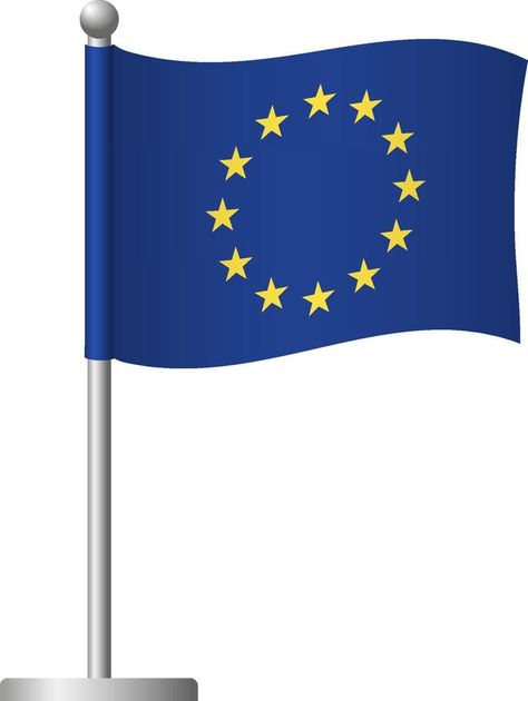 Europe EU flag on pole icon Vector Animation, Icon Icon, Eu Flag, Vector Free, Royalty Free, Flag, Clip Art