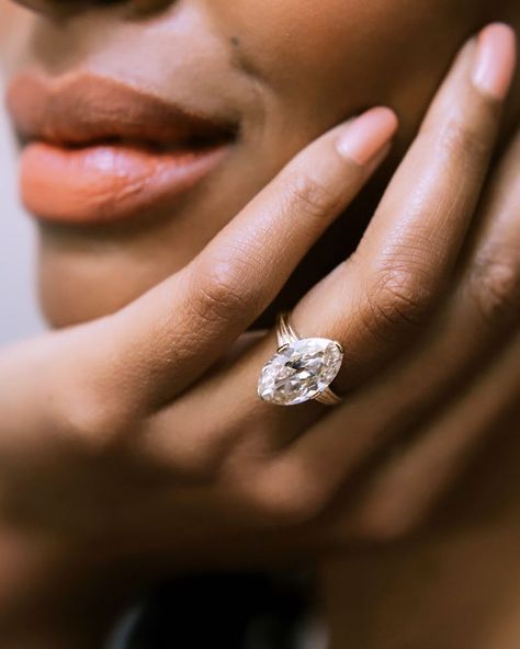 Victor Barboné Jewelry on Instagram: “The dream moval ✨ The Rio ring centers a perfectly shaped, most beautifully hued 5.56 carat moval diamond (a gorgeous mix of a marquise +…” Moval Ring, Moval Engagement Ring, Victor Barbone Jewelry, Victor Barbone, Simple Engagement, G Photos, Future Engagement Rings, 2024 Style, Simple Engagement Rings