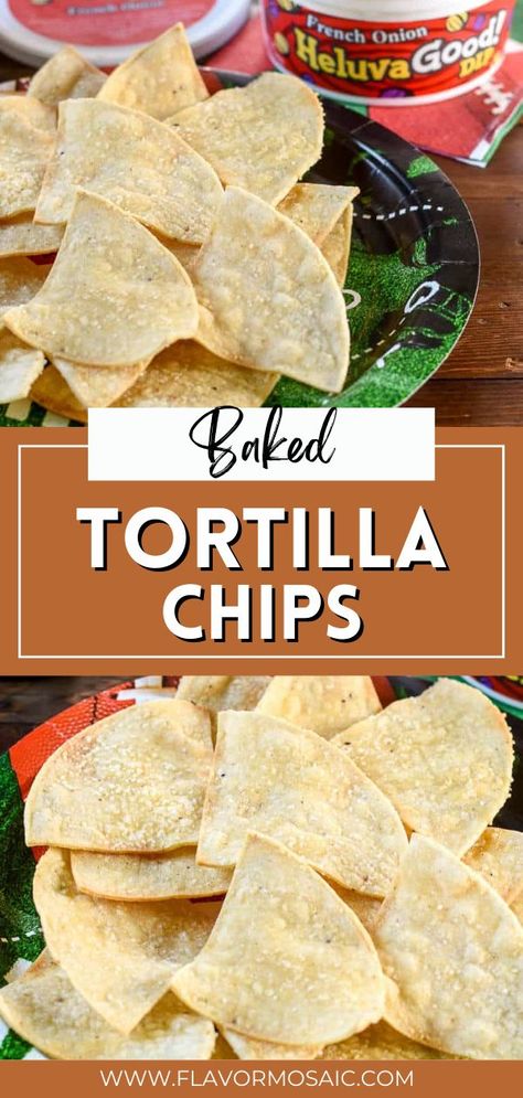 These baked tortilla chips are made in the oven rather than deep fried a healthier version of a classic snack. Yet, they're still ready in 10 minutes, and are still crispy, flavorful chips that go well with your favorite dip. Serve them as part of your game day spread or for an easy appetizer for any occasion. Click through for all the details! Flavorful Chicken Breast Recipes, Baked Tortilla Chips, Homemade Tortilla, Mexican Side Dishes, Homemade Tortilla Chips, Ground Chicken Recipes, Homemade Tortillas, Paleo Snacks, Food Style