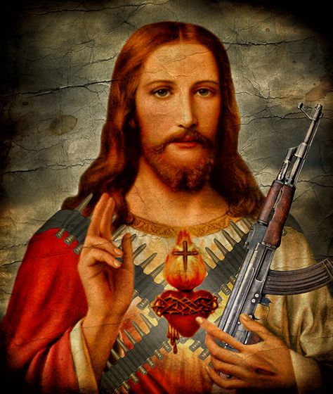 Ak-47 Jesus by Paula Morales, via Behance Jesus Jokes, Mens Scarf Fashion, Cool Jesus, Russian Tattoo, Lost In Life, Love Birthday Quotes, Jesus Face, Iphone Wallpaper Tumblr Aesthetic, Graphic Tshirt Design