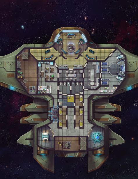 Spaceship Map Rpg, Starship Battlemap, Dnd Spaceship Map, Star Wars Battle Map, Spaceship Battle Map, Sci Fi Maps Rpg, Spaceship Battlemap, Sci Fi Battlemap, Space Map