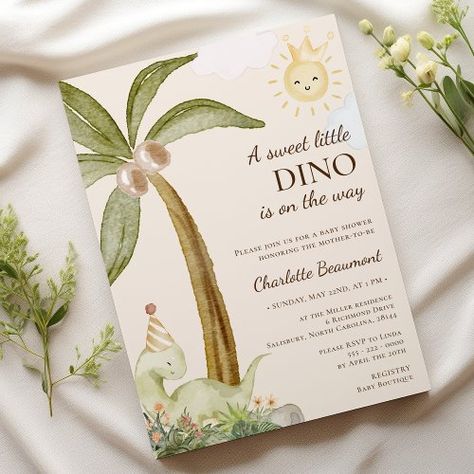 $1.98 | Boho Dinosaur Beige Sweet Little Baby Shower - boho baby shower announcement, dinosaur custom downloadable invite, dino sweet little baby shower, modern printed baby shower invite, simple rustic bohemian fall watercolor, vintage nature rainbow summer sunshine, cute animals adventure trees flowers, minimal traditional elegant whimsical, spring botanical clouds calligraphy, beige brown green wooden hbb101 Baby Shower Dinosaur Theme, Dinosaur Baby Shower Ideas, Boho Dinosaur, Baby Shower Modern, Dinosaur Collection, Nature Rainbow, Dinosaur Baby Shower Theme, Minimal Traditional, Baby Shower Announcement