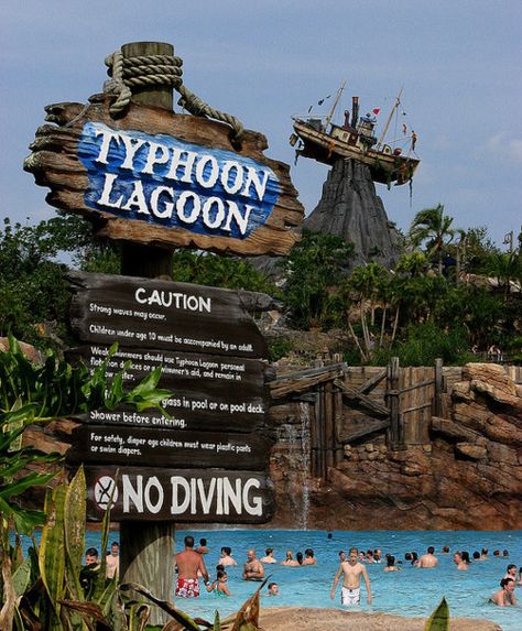 disney water parks!! Disney World Water Parks, Lagoon Park, Disney Water Parks, Disney Blizzard Beach, Typhoon Lagoon, Park Signage, Volcano Bay, Blizzard Beach, Disney Florida