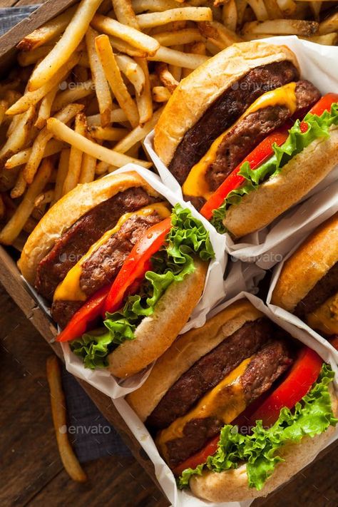 Double Cheeseburgers and French Fries by bhofack2. Double Cheeseburgers and French Fries in a Tray#French, #Cheeseburgers, #Double, #Tray Hamburger And Fries, Fast Food Places, Double Cheeseburger, Best Fast Food, Burger Restaurant, Eating Fast, Burger And Fries, Food Places, Kitchen Products