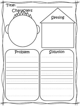 These are two quick sheets for kiddos to name characters and setting of a story.  They will need to determine the problem and how it was solved.  The second page connects the book to their own lives by asking how they would have solved the problem!  :)  Enjoy! Characters Setting Problem Solution, Story Elements Graphic Organizer, Story Elements Worksheet, Character Worksheets, Teaching Character, First Grade Writing, Have Fun Teaching, 3rd Grade Reading, Character And Setting