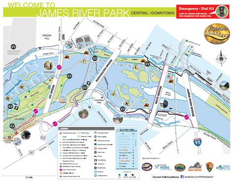 James River Park System (JRPS) - rvaMORE Site Island Deck, System Map, James River, River Park, The James, Central Park, Cemetery, Click Here, Hiking