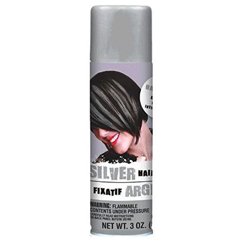 Color Hair Spray 3 Ounces-Silver ** This is an Amazon Affiliate link. More info could be found at the image url. Red Hair Spray, Metallic Hair Color, Temporary Hair Color Spray, Hair Color Spray, White Hair Color, Temporary Hair Color, Color Spray, Wild Hair, Crazy Hair Days