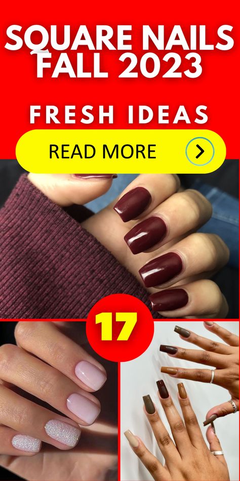 Square Powder Nails, November Nail Colors Dip Powder, Fall Nails 2023 French Tip, Fall Nails Ideas Autumn Dip Powder, Fall Nail Colors 2023 Dip, Dip Powder Nails Fall 2023, Square Trendy Nails, Simple Nail Designs Square, Autumn Nails Dip Powder