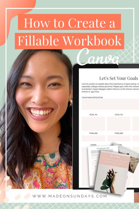 Digital Workbook, Canva Workbook Template, Workbook Design Layout, Business Model Canvas, Workbook Design, Workbook Template, Free Workbook, Set Your Goals, Ebook Template