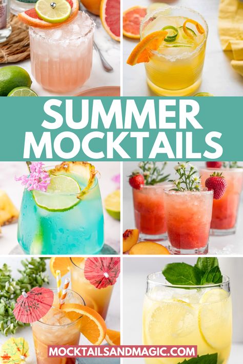 Summer Mocktail Recipes – Elevate your summer BBQ’s with these easy summer mocktails! Refreshing, fun non-alcoholic summer cocktails and perfect for those who want to enjoy drinks without the booze. Non-alcoholic cocktails, non-alcoholic drinks, summer mocktails. Good Summer Drinks Non Alcoholic, Easy Summer Mocktails Non Alcoholic, Summer Drinks Without Alcohol, Tropical Mocktail Recipe, Low Sugar Mocktails Non Alcoholic, Summer Alcoholic Drinks, Summer Mocktail Recipes, Tropical Disco, Summer Mocktail