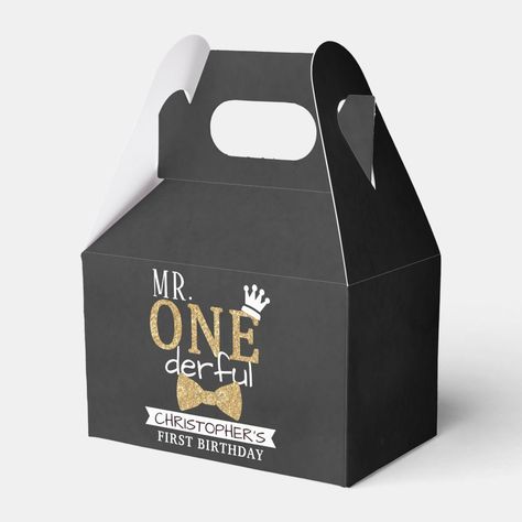 Mr. ONEderful 1st Birthday Party Favor Box Onederful Party, Onederful Birthday, 1st Birthday Party Favors, Mr Onederful, Shower Items, Party Favor Boxes, 1st Birthday Party, Candy Bags, 1st Bday