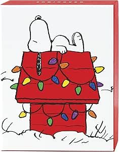 Graphique Peanuts™ House Holiday Cards | Pack of 20 Cards with Envelopes | Blank Inside | Christmas Greetings | Glitter Accents | Boxed Set | 3.25" x 4.75" Boxed Holiday Cards, Snoopy Dog House, Snoopy Dog, Christmas House Lights, Peanuts Christmas, Charlie Brown Christmas, Snoopy Christmas, Christmas Party Supplies, Christmas Drawing