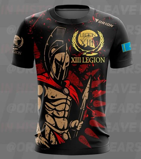 Legion Spartan Jersey Design, Cricket Jersey Design New 2023, Cricket Jersey Design Ideas, Sports Uniform Design, Japanese 2000s, Spartan Logo, Mma Gear, African Print Shirt, Stray Kids Kpop