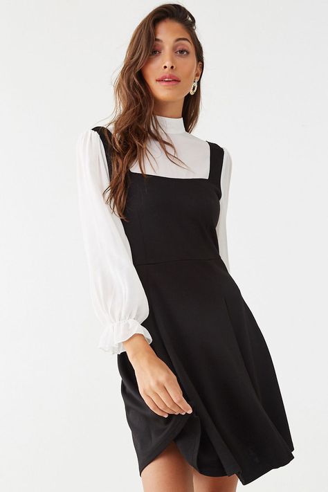 Dress With Long Sleeve Shirt Under, Shirt Under Dress, Casual Dresses For Teens, Casual Outfits For Teens, Combo Dress, Princess Seams, Under Dress, Dresses For Teens, Modest Dresses