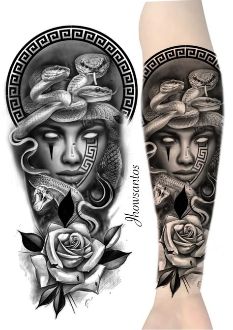 Zues Tattoo Designs, Upper Arm Tattoos For Guys, Leg Sleeve Tattoos, Arm Sleeve Tattoos For Women, Medusa Tattoo Design, Stencil Outline, Chicano Style Tattoo, Cool Tattoo, Half Sleeve Tattoos For Guys