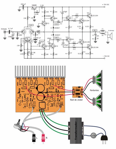 stereo-amplifier-of-500-watts-quasi-complementary-power-500w Electronics Projects 3055 Amplifier Circuit, Amplifier Circuit Diagram, Hifi Amplifier, La4440 Amplifier Circuit Diagram, 1000w Power Amplifier Circuit Diagram, Tda2003 Amplifier Circuit, Diy Amplifier, Yamaha Pa 2400 Amplifier Circuit, Audio Amplifiers