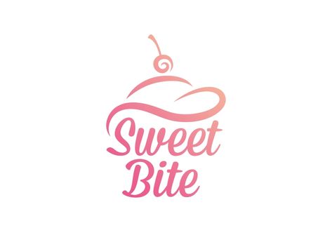 Sweet Bite by David Artoumian on Dribbble Logo For Sweets, Sweets Logo Design Ideas, Pastry Logo Design Ideas, Pastry Logo Design, Sweets Logo, Logo Dessert, Cupcake Logo Design, Pastry Logo, Desain Ux