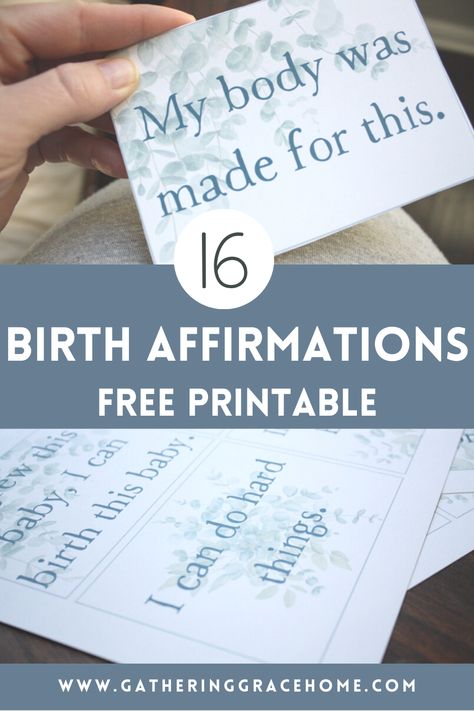 Birth Center Room, Positive Birth Affirmations, Birth Advice, Affirmations Printable, Free Birth, Positive Birth, Unmedicated Birth, Prepare For Labor, Birth Affirmations