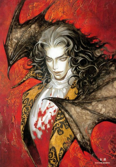 Optically Addicted — The Divine Art of  Ayami Kojima Ayami Kojima... Ayami Kojima, Castlevania Wallpaper, Art Vampire, Castlevania Anime, Arte Punk, Vampire Art, Gothic Anime, Arte Fantasy, 판타지 아트