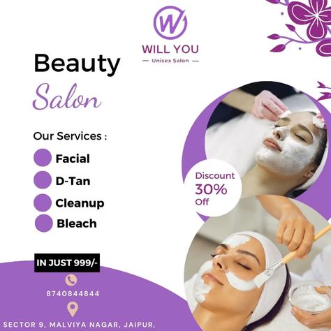 🌟 Transform your skin with our deluxe spa treatments! ✨ Indulge in our Facial, D-Tan, Cleanup, and Bleach services for just 999/- INR! 💆‍♀️ Call us now at 8740844844 to book your appointment at our Malviya Nagar, Jaipur branch. Don't miss out on this incredible offer! Click the link in our bio to schedule your self-care session today. #Skincare #SpaDay #BeautyTreatment #PamperYourself #GlowingSkin #SkinCareRoutine #SelfCareSunday #HealthySkin #JaipurBeauty #FacialTreatment #Dtan #CleanupSessi... D Tan, Hair Spa, Salon Services, Book Your Appointment, Spa Treatments, Beauty Treatments, Spa Day, Clean Up, Glowing Skin