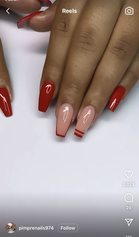 French Manicure Red Tips Square, Red Builder Gel Nails, Red Squoval Acrylic Nails, Red French Tip Square Nails, Red Short Coffin Nails, Short Red Nails Square, Minimalist Nails Red, Square Acrylic Nails Red, Classy Nails Black Women