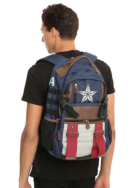 Marvel Captain America Built-Up Backpack, Video Iron Man, Pretty Backpacks, Spiderman Action Figure, Marvel Backpack, Always Prepared, Teen's Backpack, Marvel Avengers Assemble, Marvel Gifts, Captain America Winter Soldier