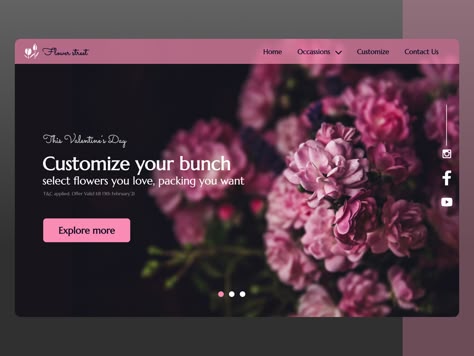 Flower Website Design, Florist Website Design, Website Page Design, Flower Website, Floral Website, Elegant Website Design, Ux Design Website, Website Design Landing Page, Website Landing Page Design