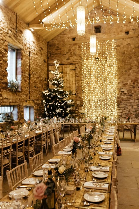 Eden Wedding Barn, December Winter Wedding. Jo + Rich. — Caitlin + Jones - UK & Destination Wedding Photography Winter Barn Weddings, Christmas Wedding Themes, Christmas Wedding Inspiration, Xmas Wedding, Barn Party, December Winter, February Wedding, Wedding Themes Winter, Winter Wedding Decorations