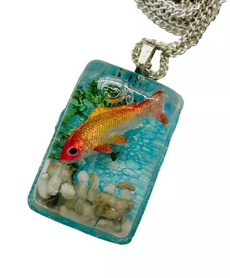 Unique MY MINI AQUARIUM NECKLACE handmade FISH resin MINIATURE fish bowl PENDANT | eBay Goldfish Swimming, Mini Aquarium, Bowl Pendant, Funky Outfits, Jewellery Designer, Mini Things, Costume Jewelry Necklaces, Fish Bowl, Aquatic Plants