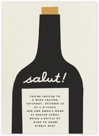 Business Events Invitation, Bottle Illustration, Online Party Invitations, Cocktail Party Invitation, House Warming Invitations, Wine Event, Wine Poster, Paperless Post, Wine Clubs