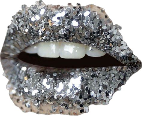 Silver Lipstick, Glitter Lipstick, Glitter Confetti, Glitter Lips, Beautiful Lips, Lip Art, Silver Sequin, White Fashion, Lip Liner