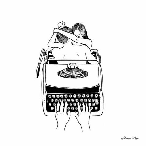 We will be something i will write about Henn Kim, Art Beat, Art Et Illustration, Art And Illustration, Two People, Art Abstrait, Typewriter, The Words, Art Inspo