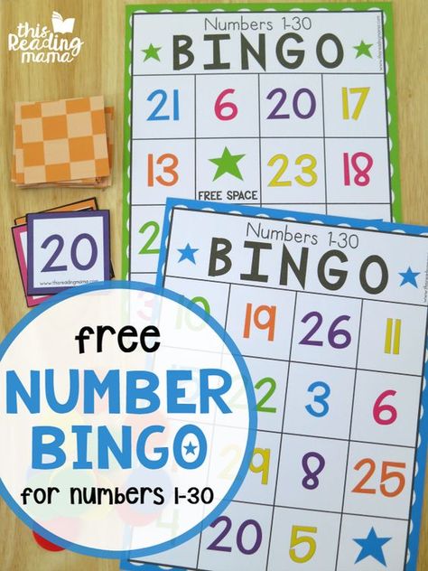 Looking for a fun way to work on number recognition for numbers 1-30? Try these FREE Number BINGO boards. Six different boards come in this freebie as well as number cards {color & black/white available}. This freebie is the 10th and final post of our Getting Ready for Kindergarten Series. I simply can’t believe how fast the summer has gone! … Number Bingo, Math Bingo, Grade 1 Math, Teen Numbers, Math Number Sense, Numbers Kindergarten, Teaching Numbers, Maths Ideas, Daily Five