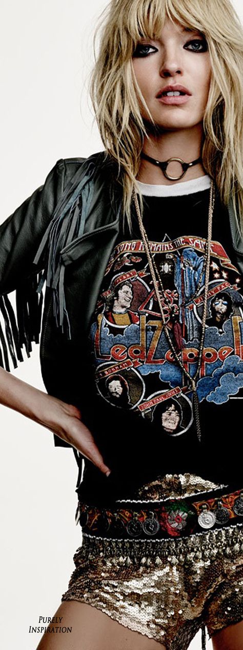 Rockstar Style Rock Chic, Glam Rock Style, Boho Rock, Rocker Chick, Rock Chick, Look Rock, Chic Shirts, Estilo Boho Chic, Style Rock