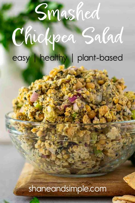 Easy Smashed Chickpea Salad perfect for sandwiches, wraps, or salads. Packed with plant-based protein and made with simple ingredients. Smashed Chickpea Salad, Smashed Chickpea, Chickpea Salad Vegan, Vegan Chickpea Recipes, Chickpea Salad Sandwich, Sandwiches Wraps, Chickpea Salad Recipes, Salad Vegan, Wfpb Recipes