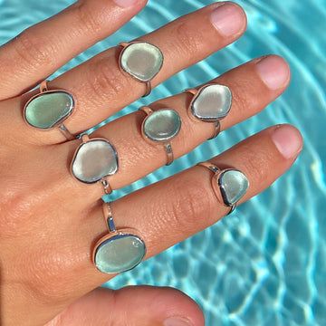 Sea Glass Ring, Ocean Jewelry, Glass Ring, Blue Sea Glass, Jewelry Accessories Ideas, Dope Jewelry, Funky Jewelry, Jewelry Lookbook, Glass Rings