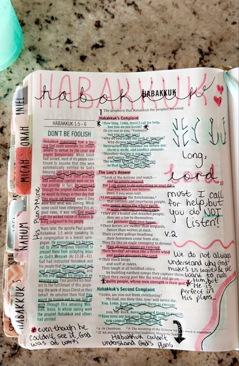 Habakkuk Bible Journaling, Bible Drawings, Bible Highlighting, Handwriting Ideas, Bible Books, Bible Drawing, Learn The Bible, Verse Mapping, Bible College