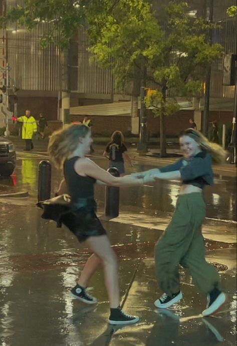 Dancing With Friends, Dance With Friends Aesthetic, Friends In The Rain, Friends Having Fun Aesthetic, In The Rain With Friends, Dancing With Friends Aesthetic, Friends Dancing, Dancing In The Rain Friends, Dancing In The Rain Aesthetic