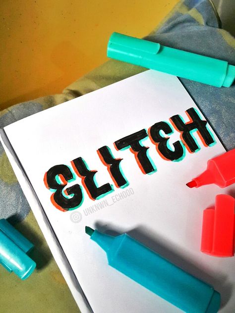 Glitch Calligraphy, Glitch Letters, Glitch Lettering, Glitch Effect Drawing, Artworks Aesthetic, Pc Drawing, Optical Illusion Drawing, Illusion Drawings, Glitch Effect