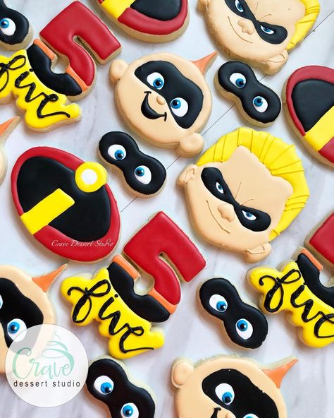 The Incredible Birthday Party, The Incredibles Cookies, Incredibles Party Ideas, The Incredibles Cake, Incredibles Cake, Disney Party Foods, Incredibles Party, Incredibles Birthday Party, Disney Dishes