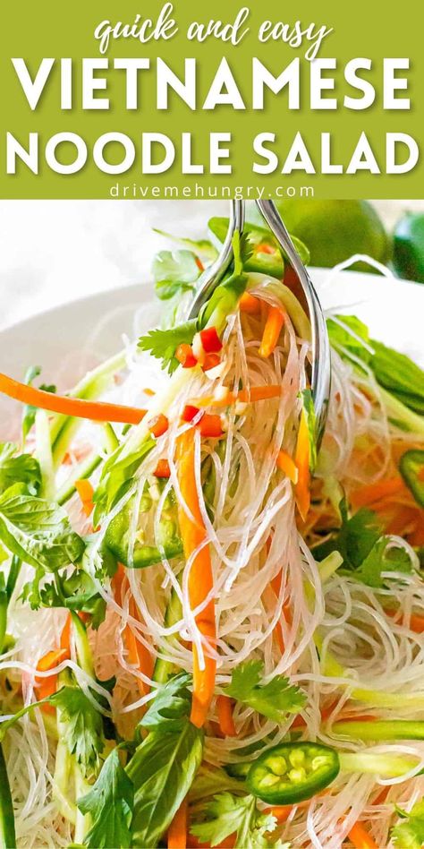 Vietnamese Dressing, Vermicelli Rice Noodles, Spicy Asian Noodles, Salad Asian, Vietnamese Noodle Salad, Vermicelli Rice, Noodle Salad Cold, Asian Noodle Salad, Asian Dinner