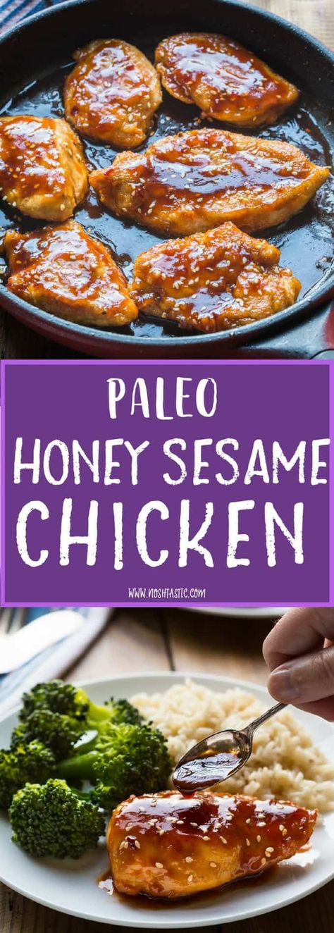 Gluten Free Chicken Recipes, Honey Sesame Chicken, Sesame Chicken Recipe, Paleo Chicken Recipes, Honey Sesame, Gluten Free Soy Sauce, Lactose Free Diet, Coconut Aminos, Sesame Chicken