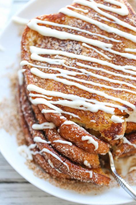 So This is What Churro French Toast Looks Like  - Delish.com Churro French Toast, Awesome French Toast Recipe, Churros Recipe, Best French Toast, Make French Toast, What's For Breakfast, French Toast Bake, French Toast Recipe, Toast Recipes