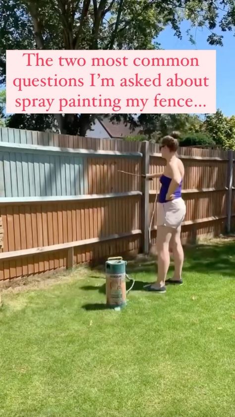 Shelley | Colour & Pattern Filled Home’s Instagram post: “HOW TO: Spray paint your fence! It saves times and energy trust me! But yes… there were a couple of pit falls 😂😂 I used a @ronseal.uk pump…” Ronseal Fence Paint Colours, Ronseal Fence Paint, Fence Paint Colours, How To Spray Paint, Fence Stain, Deck Paint, Fence Paint, Colour Pattern, Garden Fence